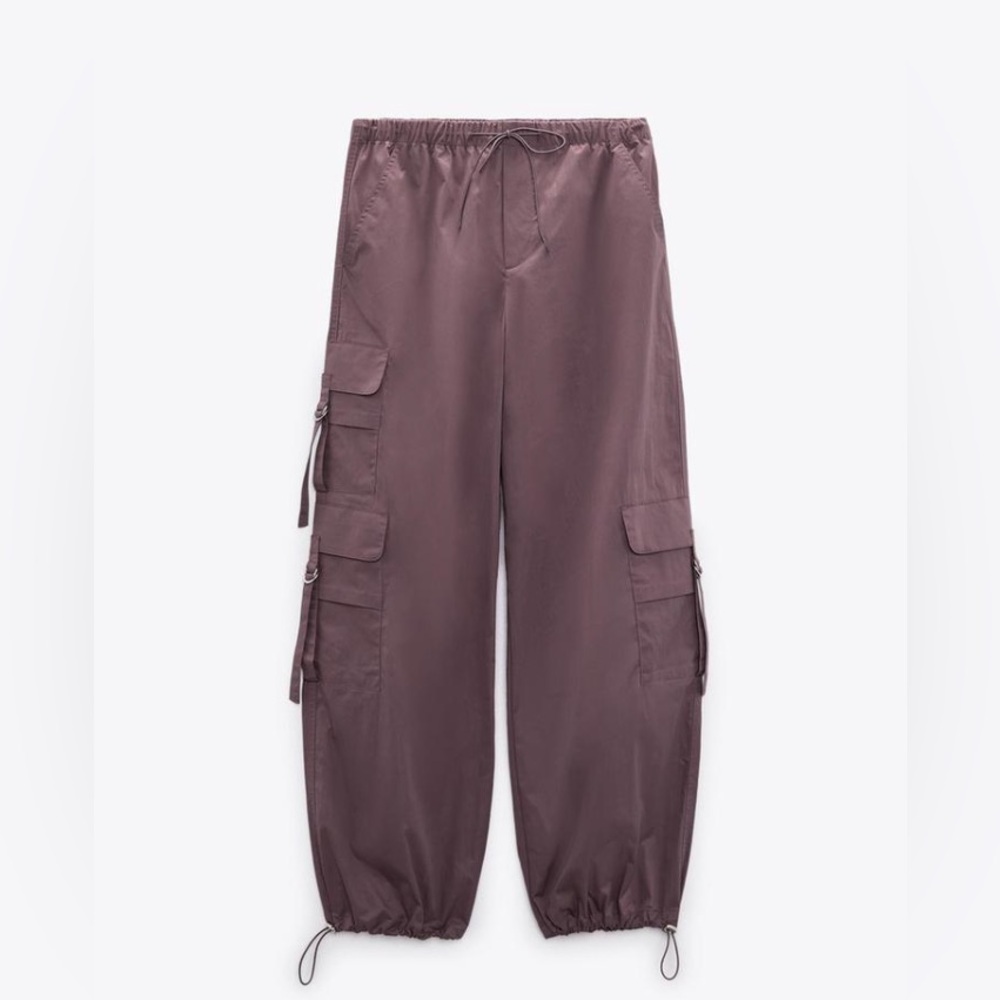 Mauve Purple Parachute Cargo Pants